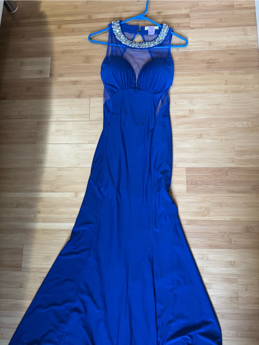 Embellished Royal Blue Evening Dress